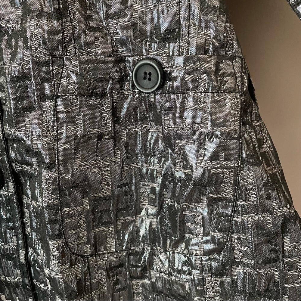 Ruby Rd Metallic Ruffle Collar Jacket 8 Petite - Picture 7 of 10